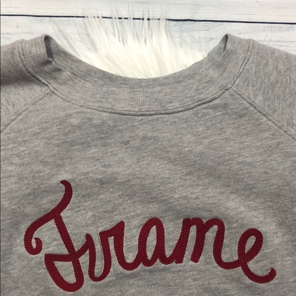 Frame Denim Gray Old School Embroidered Sweatshirt - Picture 5 of 8